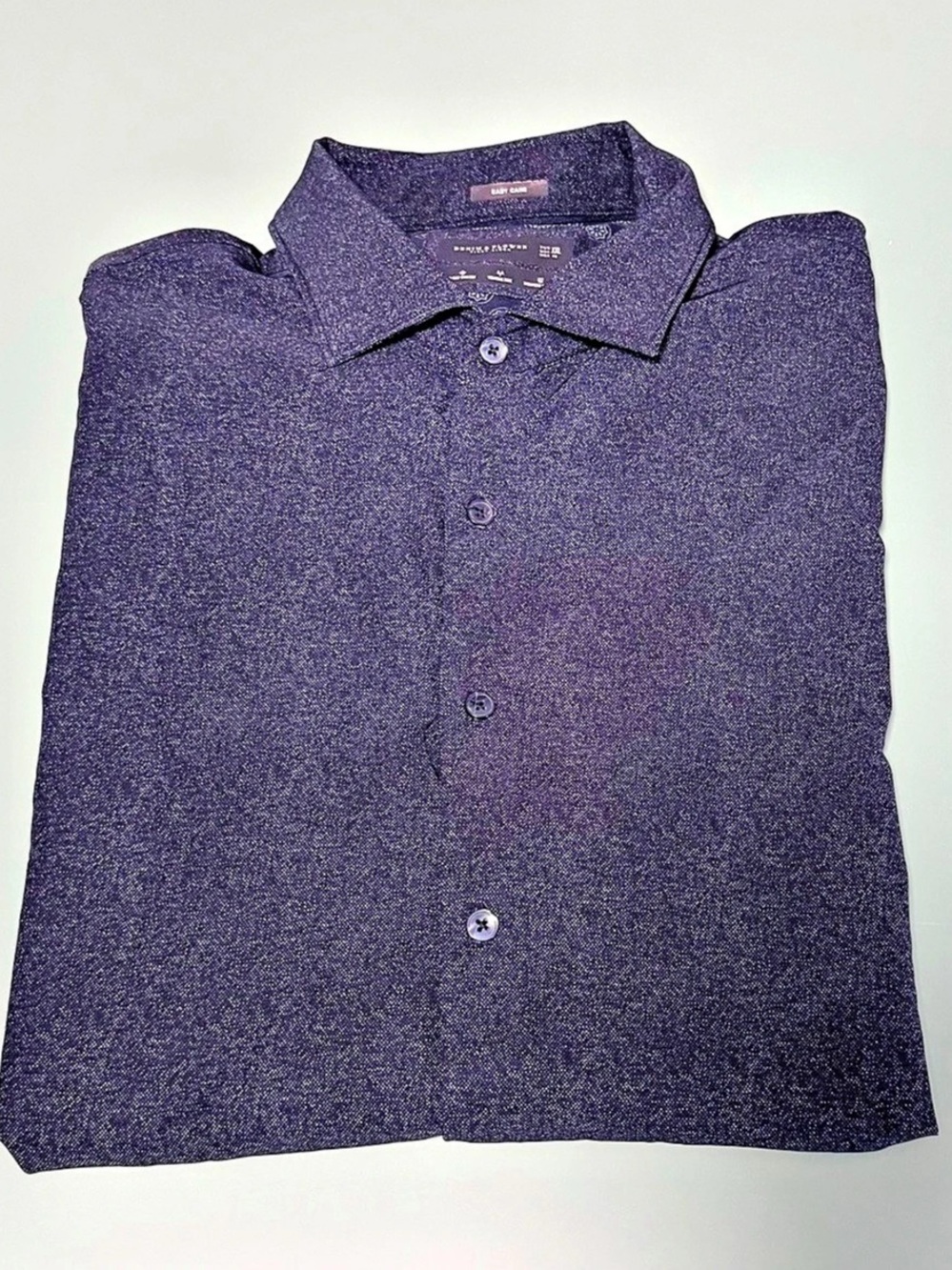 Denim & Flower Men's Geometric Shirt in Black Navy Blue XL Long Sleeve